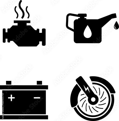 Car maintenance symbols Vector