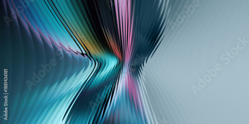 Foto Vibrant Fractal Glass Background With Waves