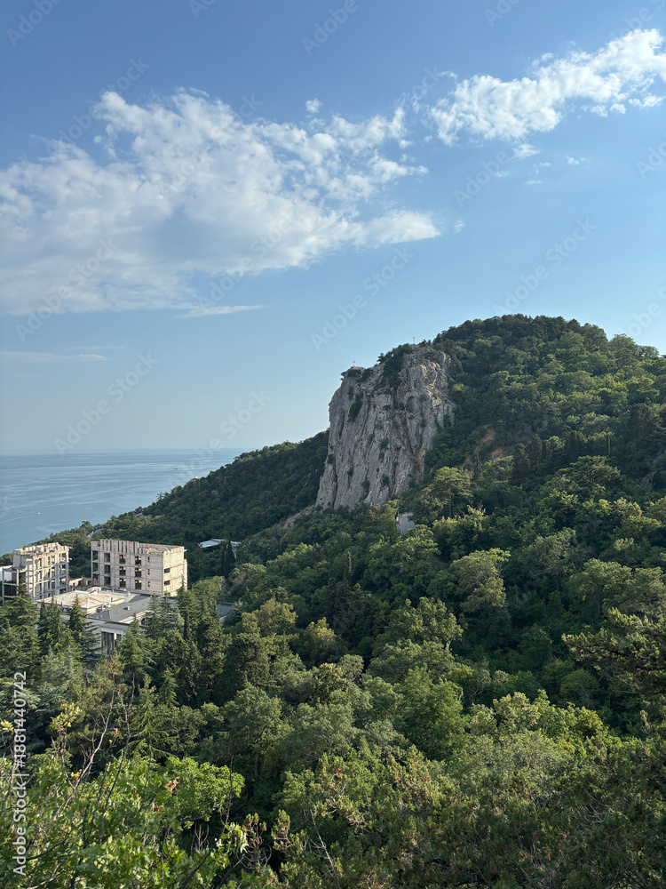 Fototapeta premium Top view of Oreanda village, Yalta, Crimea.