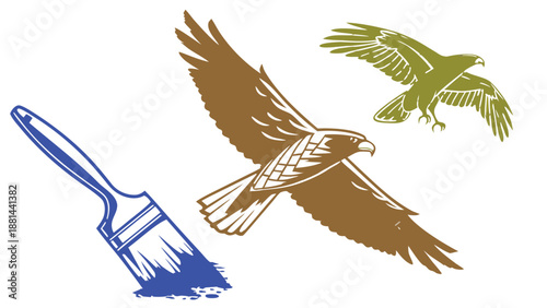 Solid Paint Brushstroke Elements , Abstract Flat Vector Swashes