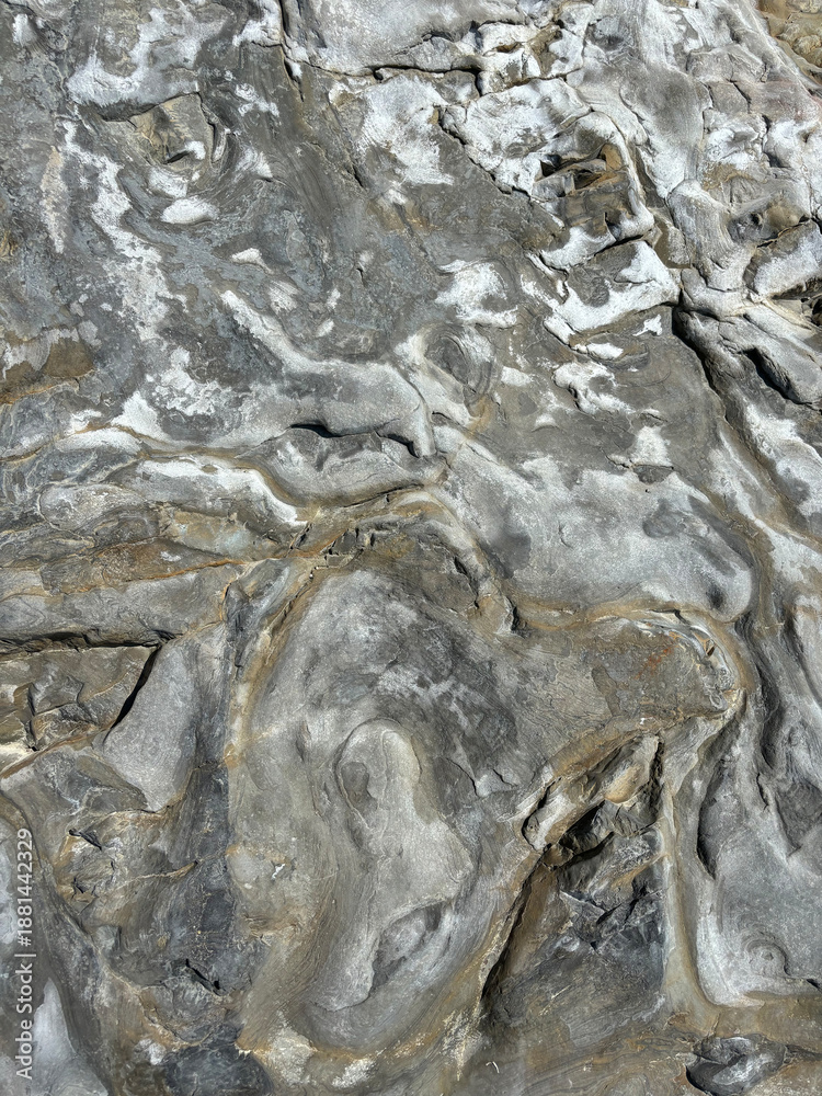 Naklejka premium Frozen lava in the earth's crust, background texture in your project.