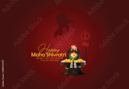 Maha Shivratri With Trisul, A Hindu Festival Celebrated Of Lord Shiva Night