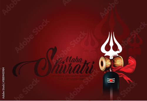 Maha Shivratri With Trisul, A Hindu Festival Celebrated Of Lord Shiva Night