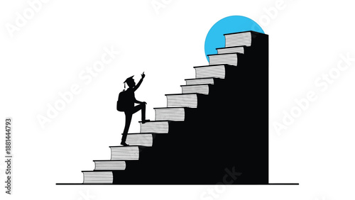 A student's journey: climbing the stairs of knowledge towards academic success and future goals