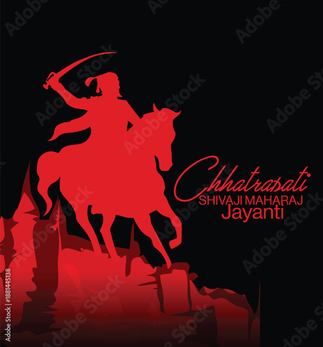 illustration of Chhatrapati shivaji maharaj jayanti Chhatrapati Shivaji Maharaj with a traditional turban, pearl jewelry and a pavilion silhouette; evokes Maratha heritage, bravery, leadership and his
