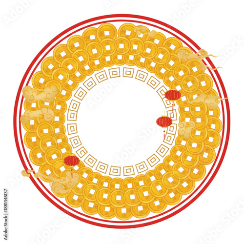 Golden Prosperity Coin Border