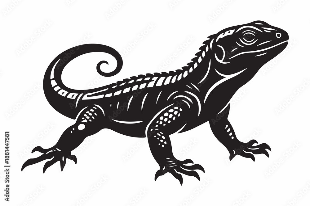 Fototapeta premium Lizard silhouette