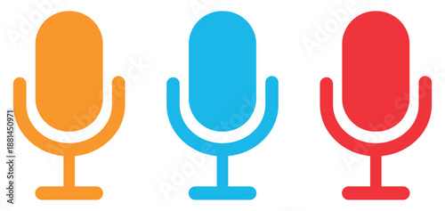 Microphone vector icon on white background. web and mobile icons. vector illustration. 