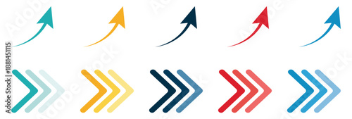 Colorful arrows set . Arrow set icon. Arrow. Cursor. Modern simple arrows. Vector illustration.  