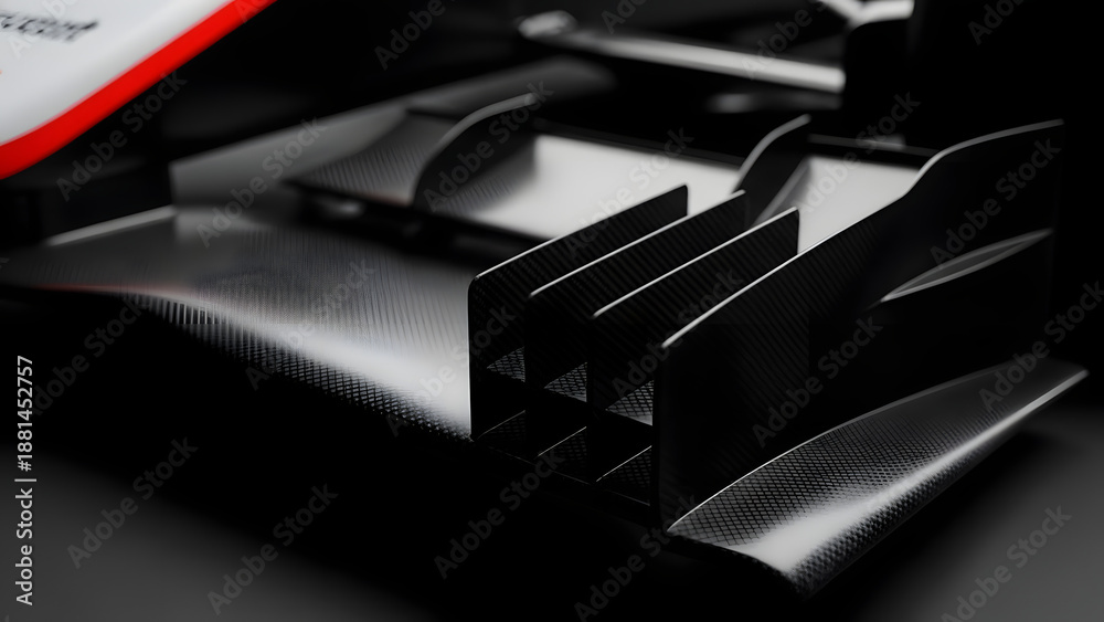 Fototapeta premium A close-up view of a sleek, modern carbon fiber car part