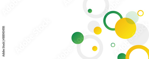 Abstract yellow and green circle banner background. Vector abstract graphic design banner pattern background template. vector illustration eps10