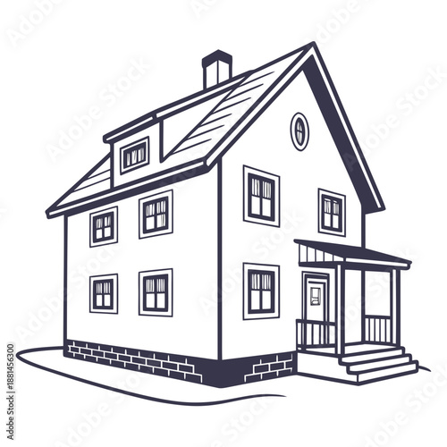 Minimalist House Home Icon for Real Estate and Property Branding