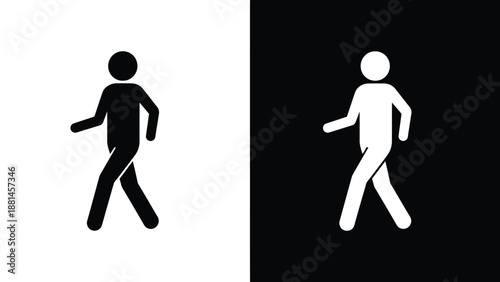 Silhouette of a person walking against a contrasting background.