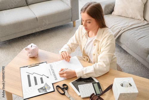 Young woman filing petition...