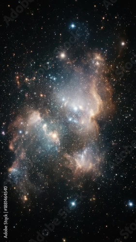 Abstract cluster of stars in a dark sky