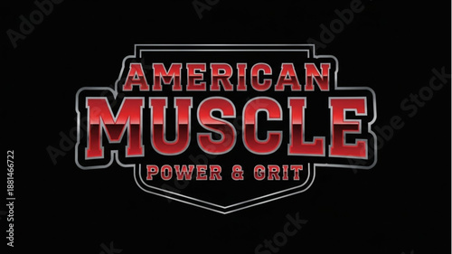American Muscle Power Grit Emblem Logo.