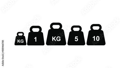A row of black weightlifting dumbbells of varying sizes and weights