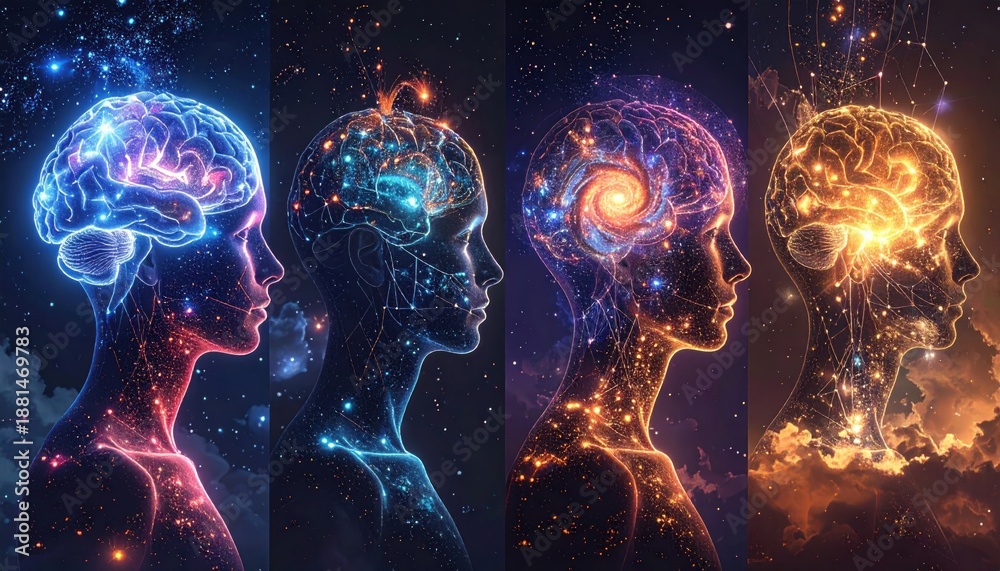 Fototapeta premium Evolution of Consciousness - A Visual Journey Through the Human Mind.
