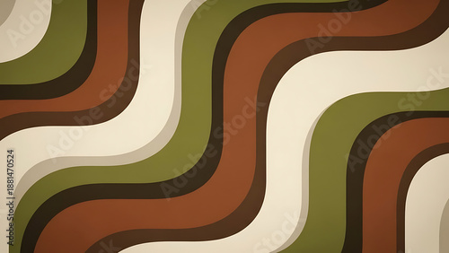 Mid-Century Abstract Background with Retro Atomic Shapes