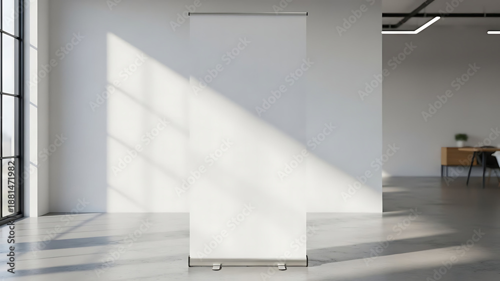 Fototapeta premium Roll Up Banner Mockup for Trade Show Presentation