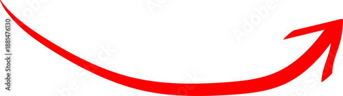 Red Hand-Drawn Arrow for Navigation and Directional Indicators