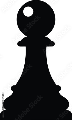 Vector illustration of a black chess piece silhouette merging with the profile of a business person in a suit to represent strategy and fashion