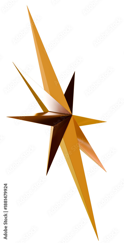 Fototapeta premium 3D素材_オーナメント_星_ゴールド