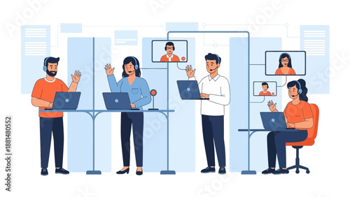 Remote Team Collaboration: Diverse People in Virtual Meeting