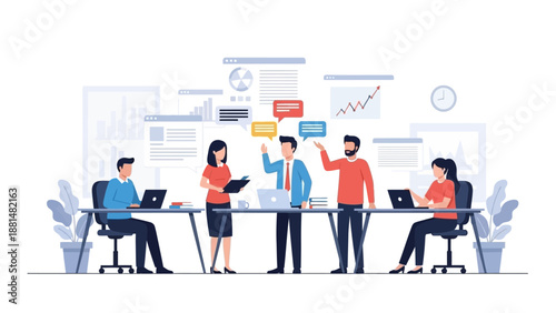 Business Team Meeting Collaboration Office Workspace.