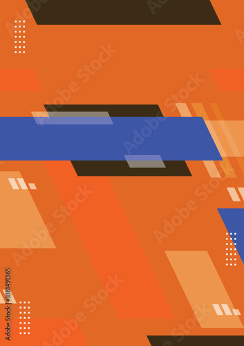orange abstract background with ornament in the middle