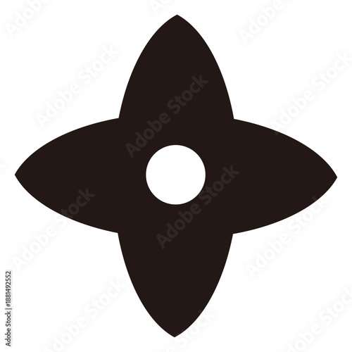 忍者が使う手裏剣のシンプルなイラスト