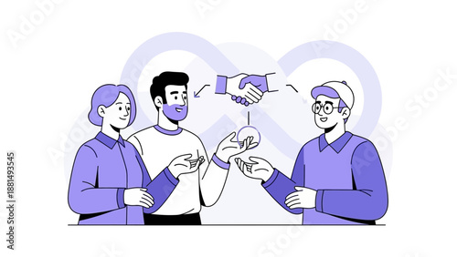 Business partnership agreement, collaboration and handshake for success