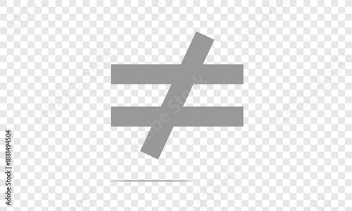 Not equal icon, vector illustration. Flat design style. vector not equal icon illustration isolated on White background, not equal icon. Vector illustration eps 10 .