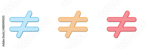 Not equal icon, vector illustration. Flat design style. vector not equal icon illustration isolated on White background, not equal icon. Vector illustration eps 10 .