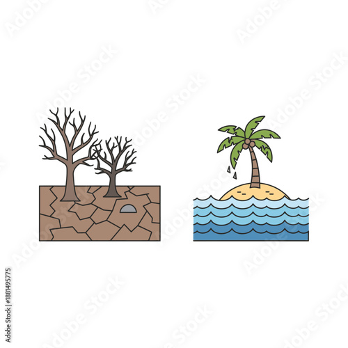 Climate Change Contrast: Drought vs. Rising Sea Levels