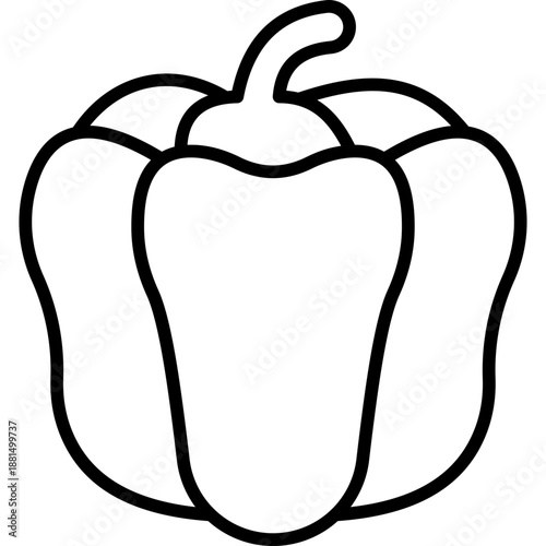 Bell Pepper Line Icon