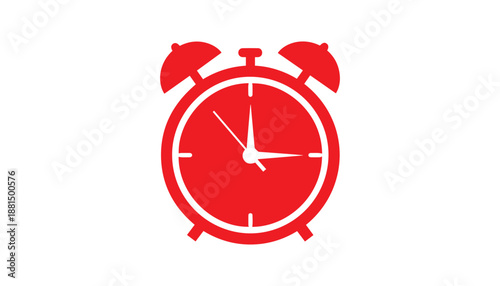 Red Clock Icon for Time, Schedule and UI Design