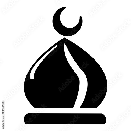 Celebrating Ramadhan with crescent moon symbol on top of a decorative lantern, vector illustration, cultural event, Islamic tradition, serene atmosphere