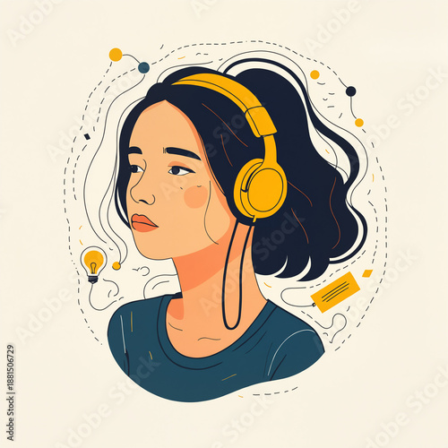 young woman wearing yellow ...