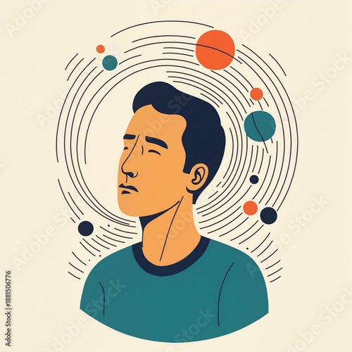man looking up with sad exp...
