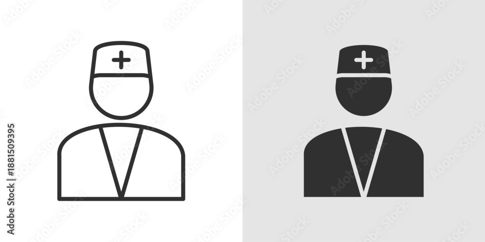 Fototapeta premium Robot Doctor Icon representing medical robotics, AI-driven healthcare, and automated medical assistance.