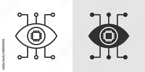Robot Eye Icon representing machine vision, artificial intelligence, and intelligent perception systems.