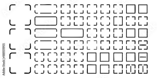 Abstract geometric shapes forming a complex pattern on a clean background from a straightforward viewpoint