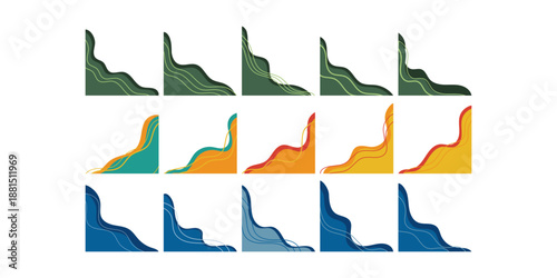 Blob Corner Border Illustration set