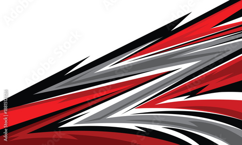 Abstract red and black stripes racing background car body sticker