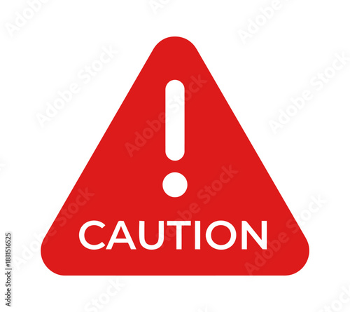 Caution sign illustration on white background
