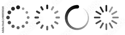 Collection of circle loading and progress vector icons