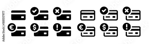 Credit card payment options vector icon set