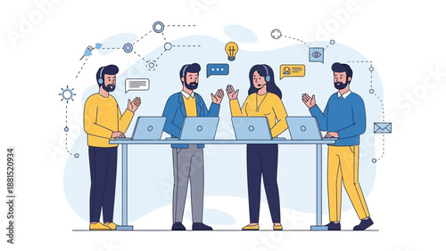 Teamwork and Communication in a Modern Office