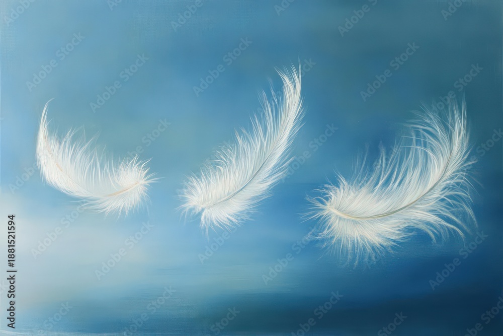 Obraz premium 青空に舞う白い羽
